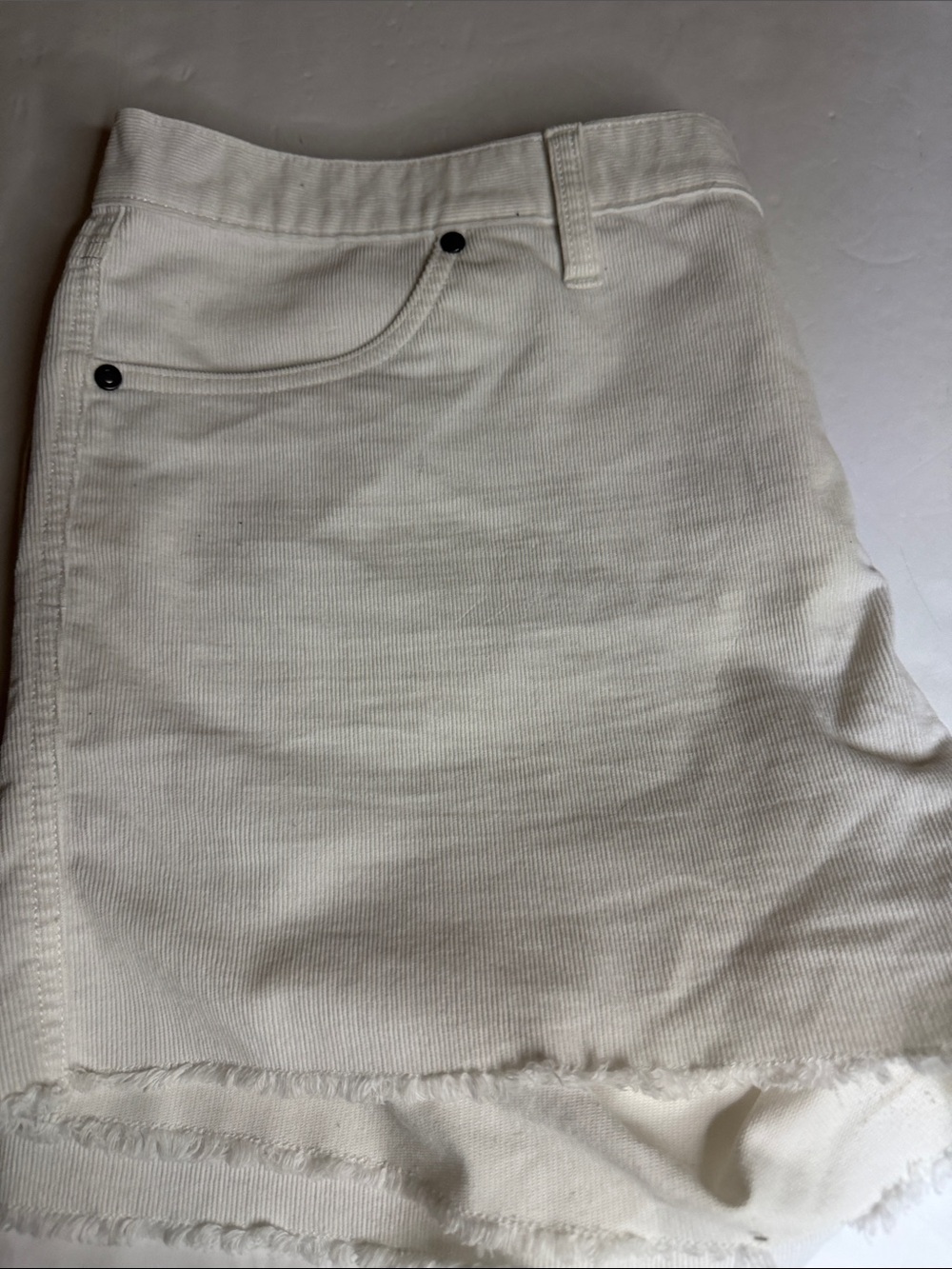 Carve  Designs Women’s White Denim Cutoff corduroy  Shorts with Frayed Hem